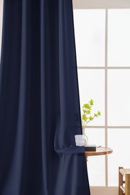Granatowa zasłona OXFORD 140x250 cm Zawieszanie: Taśma z wiązaniami