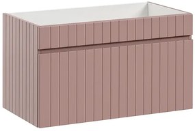 Szafka umywalkowa różowa 80 cm z lamelami D1-N71