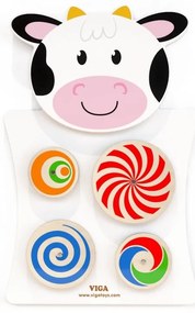 Drewniana gra ścienna wzory krówka viga toys
