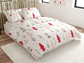 PrzytulneMieszkanie.pl PrzytulneMieszkanie.pl Flanelowa pościel z mikrofibry JINGLE biała Rozmiar pościeli: 2 szt 70 x 90 cm | 200 x 220 cm