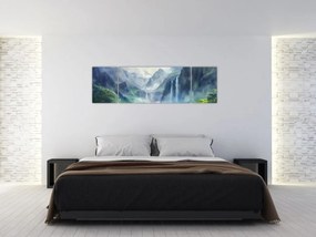 Obraz - Dolina wodospadów (170x50 cm)