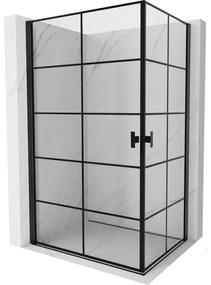 Mexen Mist-B Duo kabina prysznicowa uchylna 100 x 90 cm, czarna kratka, czarna - 8A2-100L-090P-70-77