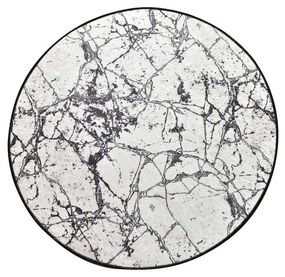 Czarno-biały dywanik łazienkowy Foutastic Marble Circle, ø 100 cm