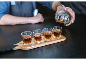 Drewniana deska do serwowania z 4 kieliszkami Gentlemen's Houseware