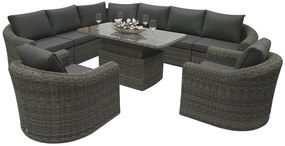 Rattanowy zestaw modułowy BORNEO LUXURY dla 8 osób (szary)
