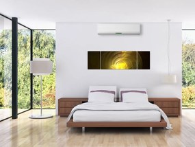 Obraz żółtej abstrakcyjnej spirali (170x50 cm)