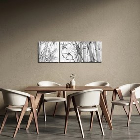 Obraz - Las bambusowy (z zegarem) (90x30 cm)