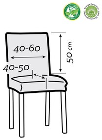 Pokrowiec elastyczny na siedzisko krzesła ESTIVELLA beżowy, 40-50 cm, zestaw 2 szt.