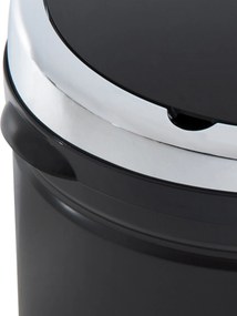 HOMCOM kosz na śmieci automatyczny z czujnikiem ruchu stal nierdzewna czarny nowoczesny design do kuchni | Aosom PL