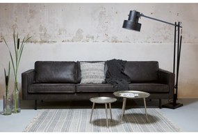 Czarna sofa z imitacji skóry 277 cm Rodeo – WOOOD