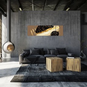 Obraz - Abstrakcja złotobrązowy N⁰3 (170x50 cm)
