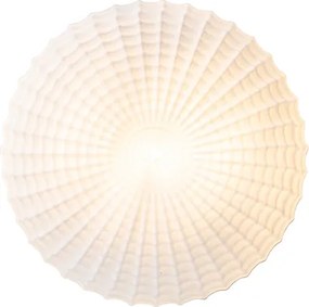 Klasyczna lampa sufitowa czarna ze szkłem opalowym 30 cm IP44 - Nohmi