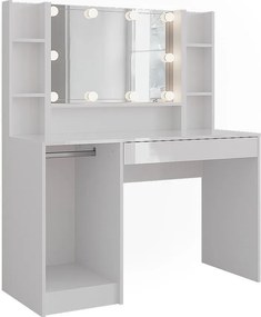 Stolik do przebierania biały/biały wysoki połysk 119.8x50.1x76 sherry