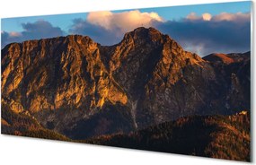 Szklany Panel Ognisty Zachód Słońca w Górach