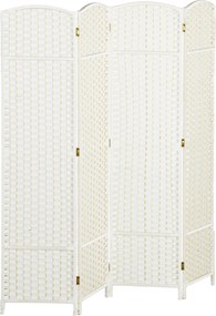 HOMCOM 4-częściowy parawan, składana zasłona, ściana osłonowa do salonu, sypialni, biura domowego, Biały