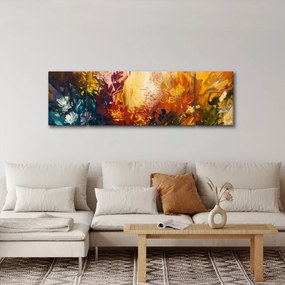 Obraz - Abstrakcyjny obraz kwiatów (170x50 cm)