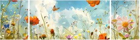 Obraz - Motyle na letniej łące (170x50 cm)