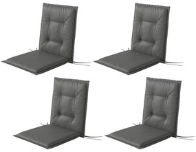 Outsunny Zestaw 4 Poduszek na Siedzenia 108 x 50 x 5 cm z Paskami, Do Użytku Wewnątrz i Na Zewnątrz, Jasnoszary
