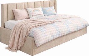 Beżowe welwetowe łóżko leżanka K8-R08