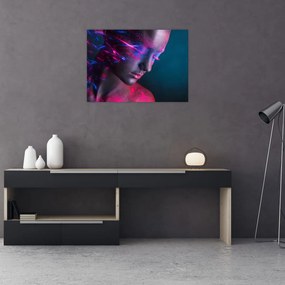 Błyszczący obraz kobiety (70x50 cm)