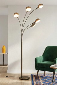 Srebrna lampa podłogowa z regulacją wysokości - 6X EX184 L5-C44