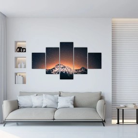 Obraz nocnego nieba z górą (125x70 cm)