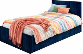 Granatowe łóżko z zagłówkiem D0-L50