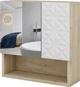 Szafka z lustrem w łazience biały 54x17x55 edge