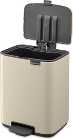 Beżowy stalowy kosz na śmieci z pedałem 7 l Bo – Brabantia
