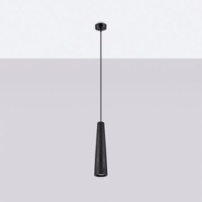 Lampy wiszące loft Zyntria, beton - 1 źródło światła 4000K - L.8 x H.125 cm - czarny