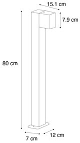 Zewnetrzna Industrialna lampa stojąca na zewnątrz złoto antyczne 80 cm IP44 - BalenoPrzemysłowy Oswietlenie zewnetrzne