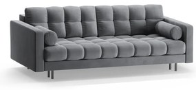 Jasnoszara aksamitna rozkładana sofa ze schowkiem 222 cm Bali – Cosmopolitan Design