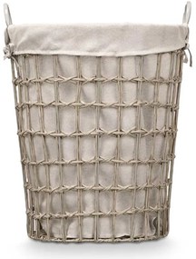 Kosz na pranie z materiałowym wkładem i uchwytami, 58 cm