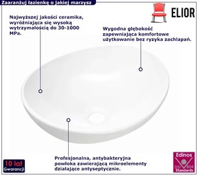 Biała okrągła umywalka nablatowa A4-S42