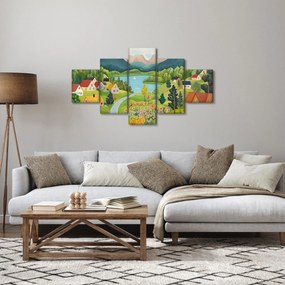 Obraz - Wioska w górach (125x70 cm)