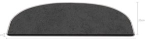 Ciemnoszare dywaniki na schody zestaw 16 szt. 20x65 cm Plain Color – Vitaus