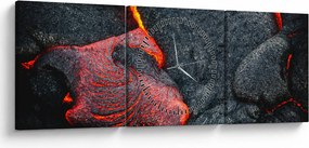 Obraz - Lawa (z zegarem) (90x30 cm)