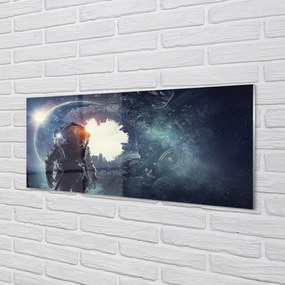 Szklany Panel Cybernetyczna Postać i Mechanizmy