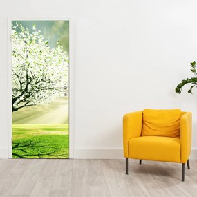 Fototapeta na drzwi - Drzewo na łące (95x205cm)