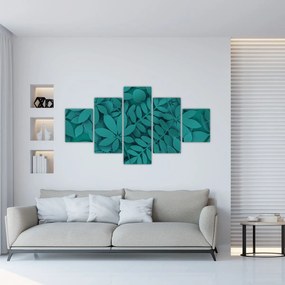 Obraz - Turkusowe liście (125x70 cm)