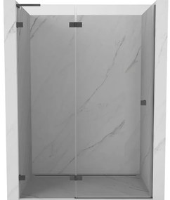 Mexen Lunar L drzwi prysznicowe uchylne lewe 140 cm, transparent, gun metal - 834L-140-000-95-00-L