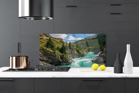 Szkło Dekoracyjne do Kuchni Dzika Górska Rzeka