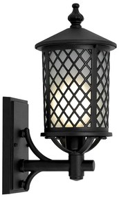 Czarny kinkiet zewnętrzny w ozdobną kratkę - 3X A445 N6-D13