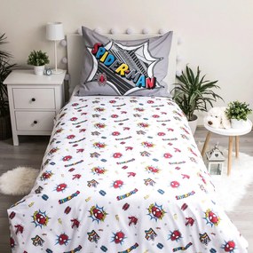 Szara dziecięca bawełniana pościel Jerry Fabrics Spiderman, 140x200 cm