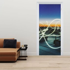 Fototapeta na drzwi - Widok nieba z dachu (95x205cm)