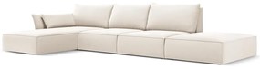 Beżowy aksamitny narożnik (lewostronny/z szezlongiem) Vanda – Mazzini Sofas