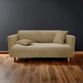 Brązowy elastyczny pokrowiec na sofę 3-osobowy Sacha – douceur d'intérieur