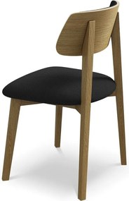 Czarne krzesło z litego drewna Niu – Makamii