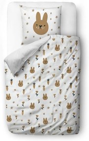 Pościel dziecięca jednoosobowa z satyny bawełnianej 140x200 cm Sweet Bunnies – Butter Kings