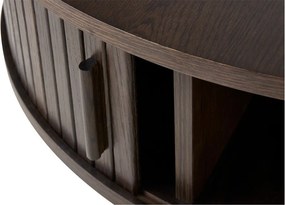 Okrągły stolik w dekorze dębu w ciemnym naturalnym kolorze ø 85 cm Meta – Unique Furniture